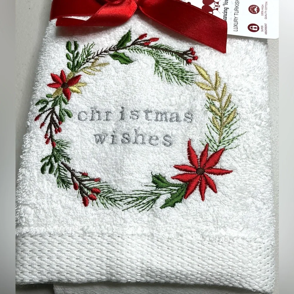 Kitchen Hand Towels Christmas POINSETTIA Dish Towels Bar Towels 18” X 25” New